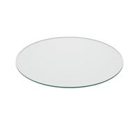 Relaxdays Tablero Vidrio Templado, Ø 60 cm, Grosor 8 mm, Panel Cristal Redondo para Mesa y Chimenea, ESG, Transparente
