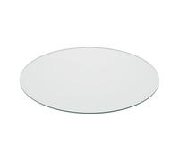 Relaxdays Tablero Vidrio Templado, Ø 90 cm, Grosor 8 mm, Panel Cristal Redondo para Mesa y Chimenea, ESG, Transparente