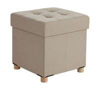 Relaxdays Taburete con almacenamiento práctico beige
