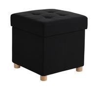 Relaxdays Taburete con almacenamiento práctico negro