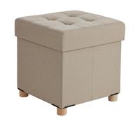 Relaxdays Taburete con almacenamiento práctico beige