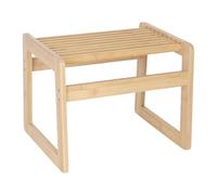 Relaxdays Taburete de bambú Compacto Abierto para Sauna, Pasillo y baño, 30x38x33 cm, Natural