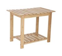 Relaxdays Taburete de baño de bambú con repisa, Soporte de Ducha y Asas, 42 x 53 x 33 cm, Natural