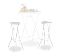 Relaxdays Taburete de bar plegable BASTIAN blanco