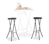 Relaxdays Taburete de bar plegable BASTIAN negro
