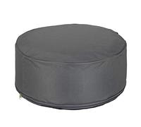 Relaxdays Taburete hinchable, puf exterior para acampada y jardín, taburete redondo, puf, altura x 56 cm, gris oscuro, 1 pieza