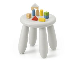 Relaxdays Taburete Infantil, Asiento 26 cm, Lavable, Ligero, Blanco
