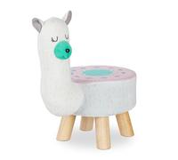 Relaxdays Taburete infantil animal blanco,marrón claro