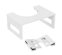 Relaxdays Taburete Inodoro Plegable para Adultos de bambú, Antideslizante, 18×43×27,5 cm, Blanco