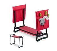 Relaxdays Taburete jardín asiento rodillas rojo rojo,negro