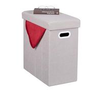 Relaxdays Taburete beige con sitio de almacenaje beige