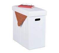Relaxdays Taburete plegable blanco de polipiel blanco