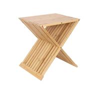 Relaxdays Taburete Plegable para Plantas, Mesa Auxiliar para Flores en bambú Natural, 44x40x33 cm