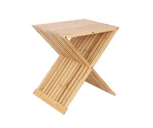 Relaxdays Taburete Plegable para Plantas, Mesa Auxiliar para Flores en bambú Natural, 44x40x33 cm