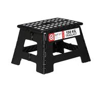 Relaxdays Taburete Plegable, Portátil, Escalón Baño, para Niños o Viajes, Resiste hasta 150 kg, 22 x 35 x 28 cm, Negro