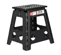 Relaxdays Taburete Plegable, Portátil, Escalón Baño, para Niños o Viajes, Resiste hasta 150 kg, 39 x 39 x 32 cm, Negro