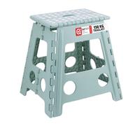 Relaxdays Taburete plegable XL blanco,verde