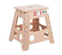 Relaxdays Taburete plegable XL beige,blanco