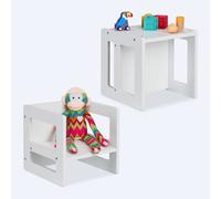 Relaxdays Taburete reversible para niños, set de 2 blanco