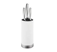 Relaxdays Taco Cuchillos Cocina Circular, Bloque Plástico Cerdas, Base Guardar Cuchillos, 22x11 cm, Blanco