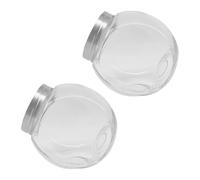 Relaxdays Tarros de Caramelos, Set 2 x 2 L, para Dulces, Candy Bar, Tapa INOX, Transparente/Plateado