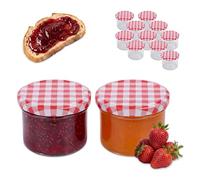 Relaxdays Set tarros de conserva 220 ml Twist Off blanco,rojo,transparente