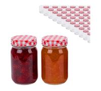 Relaxdays Tarros de conserva, Set 50, 400 ml, Tapa Twist-Off, Transparentes | Para conservas y mermeladas, grandes