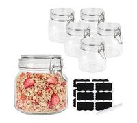 Relaxdays tarros para conservas, juego 6 x 750 ml, transparentes