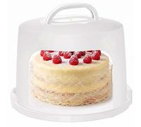 Relaxdays Tartera extraalta, hasta 10 kg, hermética, con Mango, 22 x 30,5 cm (Alto x diámetro), Color Blanco