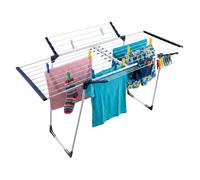 Relaxdays Tendedero extensible abatible blanco,azul oscuro