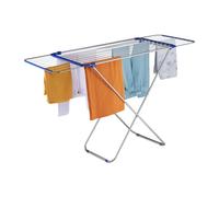 Relaxdays Tendedero extensible de acero inoxidable azul,plata