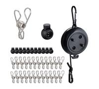 Relaxdays Tendedero extensible hasta 7,85 m negro