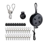 Relaxdays Tendedero extensible hasta 7,85 m negro