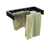 Relaxdays Tendedero Pared Plegable, 4,5 m Longitud de Secado, 11,5x85x42,5cm, Tenderete Radiador, Tendal Colgante, Negro
