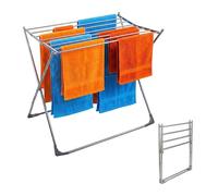 Relaxdays Tendedero Plegable, 8 Barras, Plateado