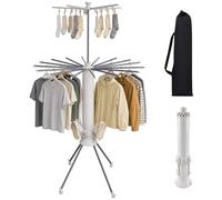 Relaxdays Extensible tendedero bolsa blanco,plata,gris