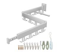 Relaxdays Tendedero plegable de pared blanco