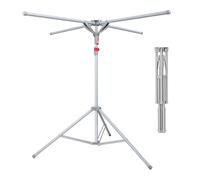 Relaxdays Tendedero Plegable hasta 15 kg, Altura Ajustable, 180 x 125 x 125 cm, Gris