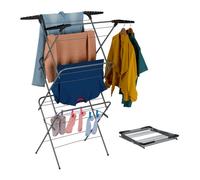 Relaxdays Tendedero torre plegable negro,gris