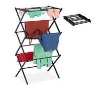 Relaxdays Tendedero vertical plegable negro