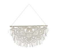 Relaxdays Textil colgante de macramé semicircular crema,marrón claro