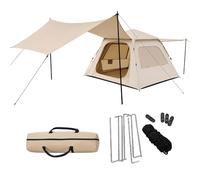 Relaxdays Tienda de campaña 3-4 Personas, toldo, Montaje rápido, protección UV, 155x240x240 cm, automática, Beige
