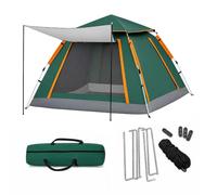 Relaxdays Tienda de campaña, 3-4 Personas, con Porche, Montaje rápido, protección UV, 155x240x240 cm, automática, Verde