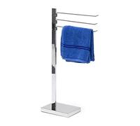 Relaxdays Toallero de pie acero cromado plata