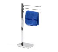 Relaxdays Toallero de pie acero cromado plata