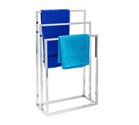 Relaxdays Toallero de pie acero inoxidable plata