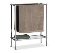 Relaxdays Toallero de pie cromado plata