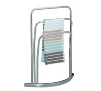Relaxdays Toallero de pie CURVY plata