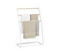 Relaxdays Toallero de pie metal blanco
