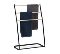 Relaxdays Toallero de pie de metal marrón claro,negro